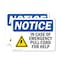 Signmission In Case Of Emergency Pull Cord Sign With Symbol, 5 in W x Rectangle, Vinyl Decal OS-2PACK-NS-D-35-L-13670 - alternate 1